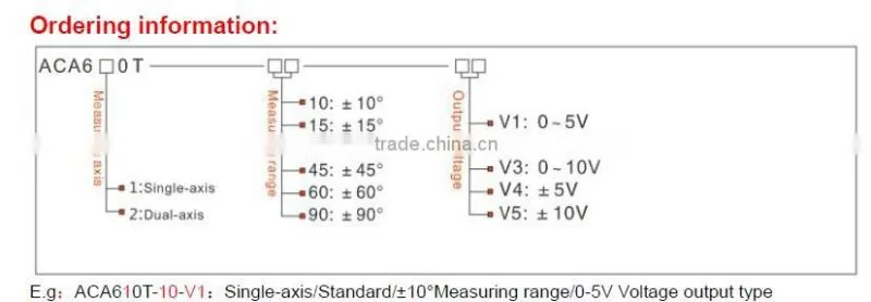 ACA610T High Accuracy 1-axis Analog Type Inclinometer , Analog Slope Sensor +/-5V or 0-10V Output Optional