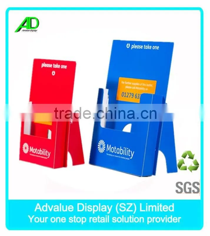 Cardboard Brochure holder , cardboard counter display brochure holder