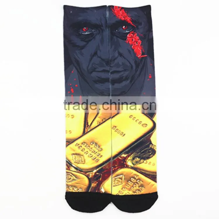 2015 Custom Made Newest Sublimation Printing Non-trace printing socks