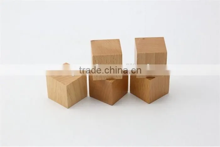 Customized hardwood wooden cube,eco-friendly unfinished DIY wooden toy cube