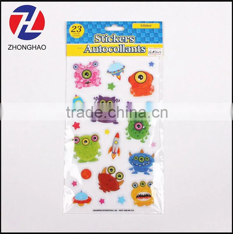 Promotional wholesale custom different animals puffy sticker