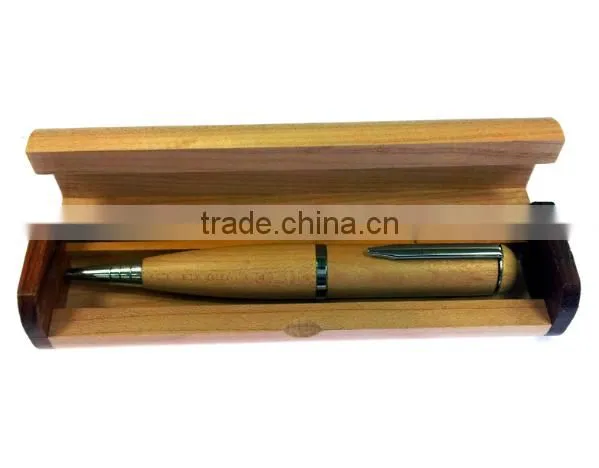 Multifunctional wooden pen shape usb flash drive with costom logo