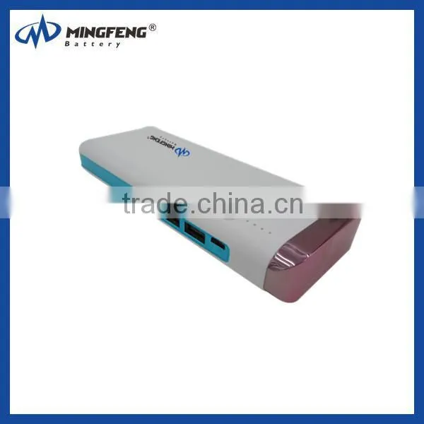 High capacity Metal three ports 10400mah Power bank for iphone