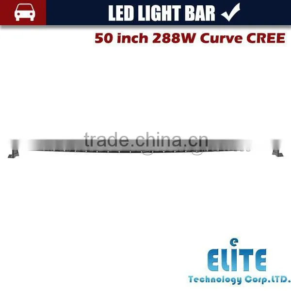 Super New 50" 288W Radius Led Light Bar Curved Light offroad curved led bar lights