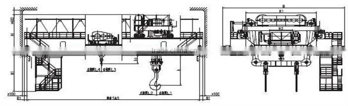 YZ 280 ton ladle lifting crane, metallurgical crane, high quality and safty