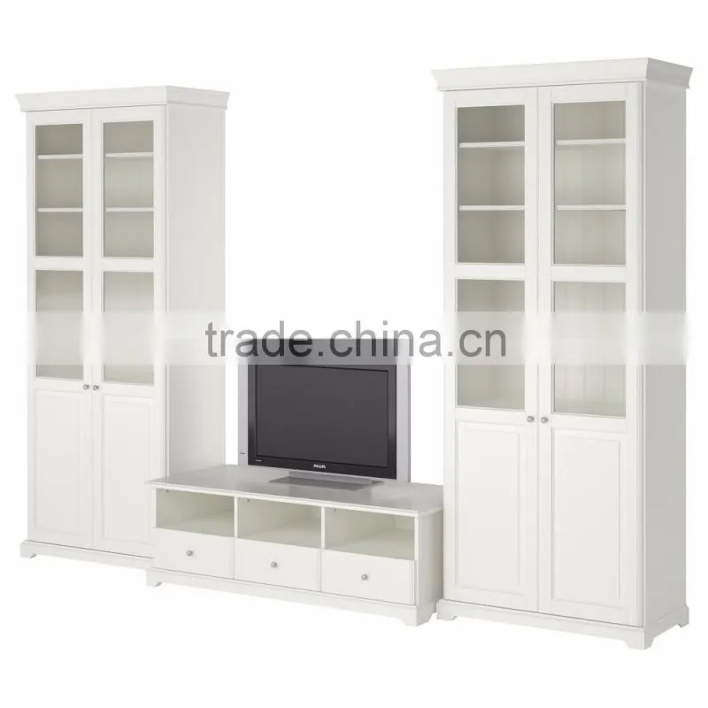 Solid Wood Furniture Wooden tv cabinet with showcase