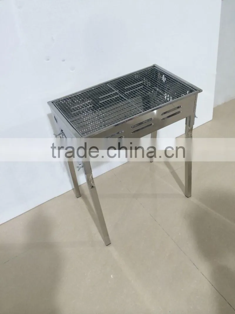 Hot sale portable and foldable stainless steel charcoal BBQ grill