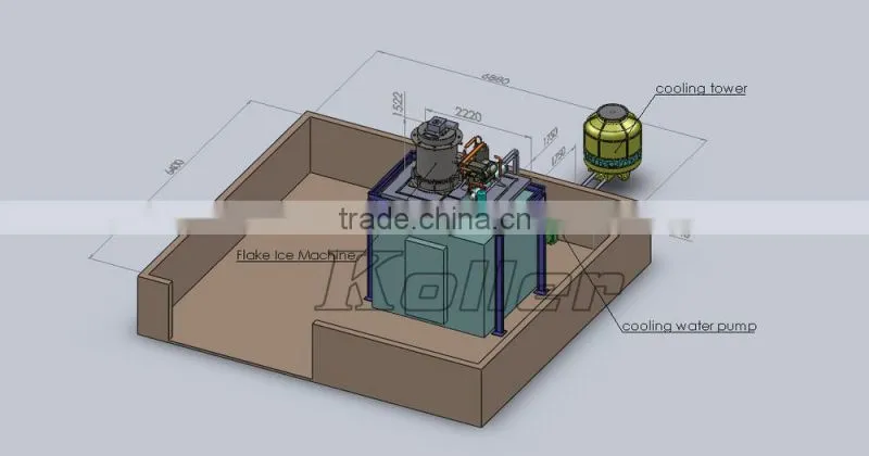 Koller flake ice machine evaporated durm with ice cutter for heat exchange