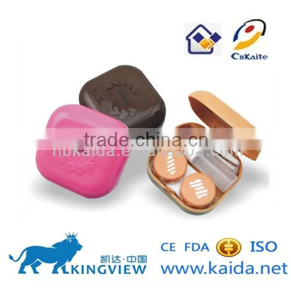 2014pink plastic lens case contact lens case