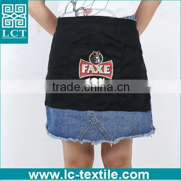 personalized 80%polyester/20%cotton black waist bar apron with logo