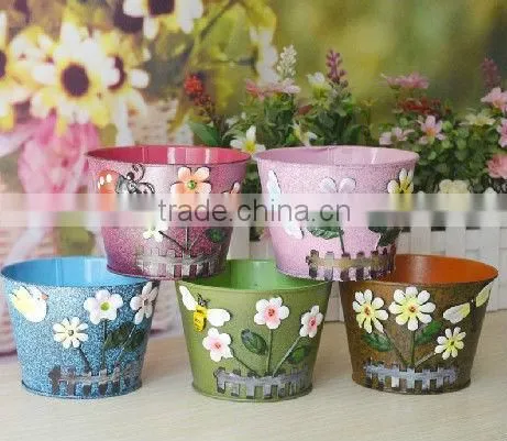 2014 new metal flower pot for gardening
