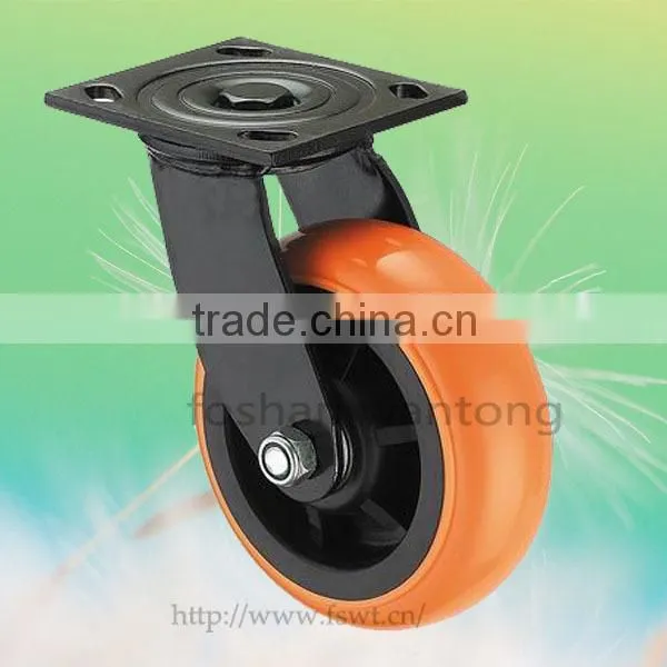Black Top Plate Heavy Duty Rigid Caster For Trolley