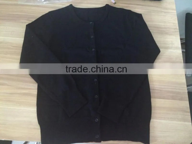 16JWC0412 55%cotton 45%acrylic woman black button closure cardigan