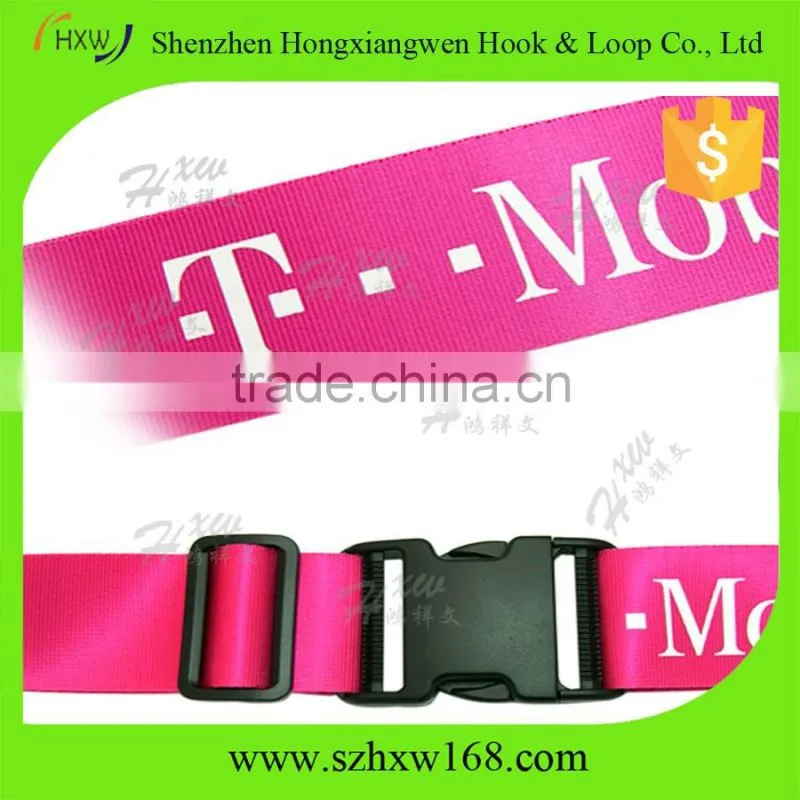 Black buckle custom imprinted Travel Smart Luggage Strap