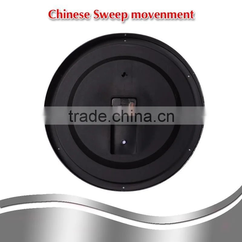 Hotel Decoration wall clock (Metal Chrome material and sweep movement without tick sound