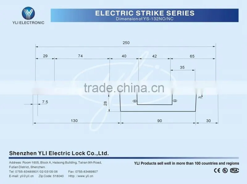 Electric strike with long faceplate and signal output