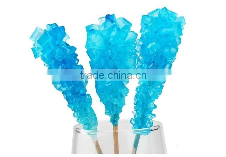Hard candy rock lollipop candy yellow color crystal lollipop sweet