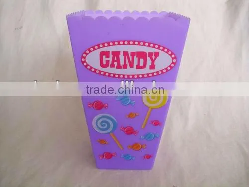 square plastic popcorn bucket container
