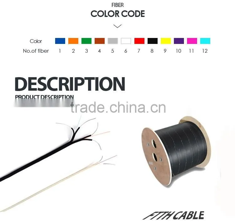 Best quality Large bending radius ftth outdoor 2core fiber optic cable price per meter