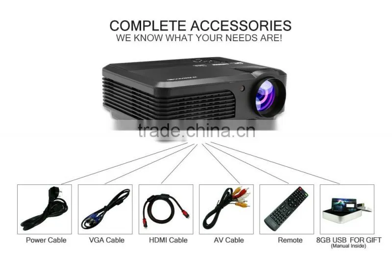 LCD Prpjector with 4200 Lumens LED Display for Smartphone DVD HDMI