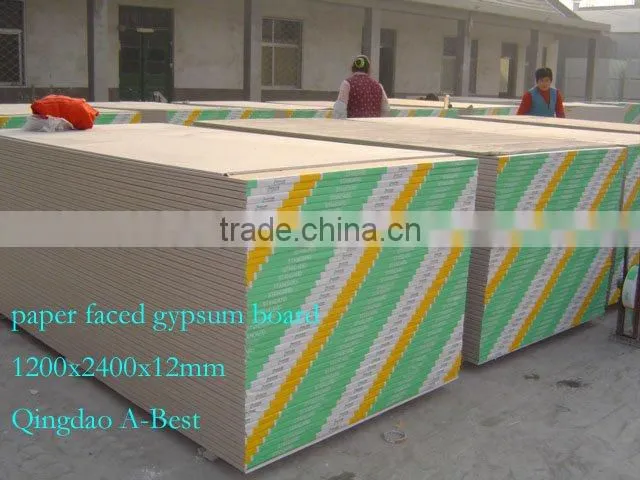 Square edged paper faced gypsum board