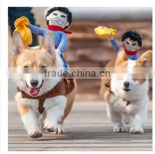 2015 Creative Riding Horse Dog Costume Novelty Pet Clothes Cowboy Dog Clothing