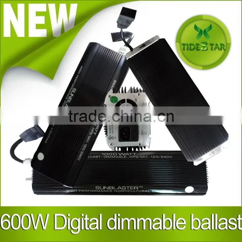 600w hydroponics HPS MH grow light kit/Hydroponic 600 Watt HPS MH Grow Light Bulb Digital Dimmable Ballast Wing Reflector Set