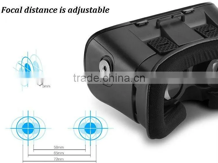 High quality cardboard vr viewe 3D VR Virtual Reality Headset 3D Glasses Adjust Cardboard VR BOX For any Smartphones IOS Android