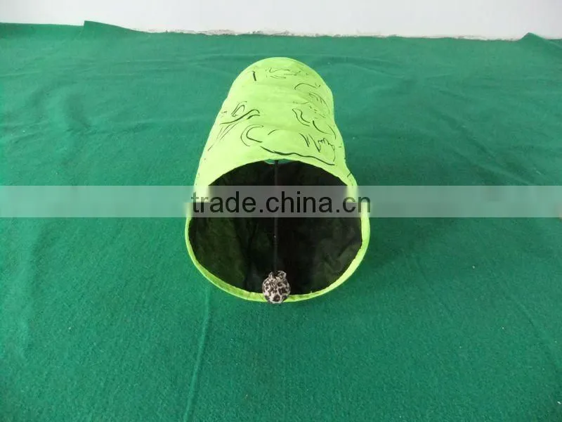 Pet Tunnel Puppy Dog Fun Collapsible Pet Obedience Agility Training Tunnel Striped Cave Chute Tool