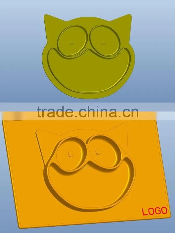 baby toddler lunch dinner silicone mat bowl cute design teach good meal habit