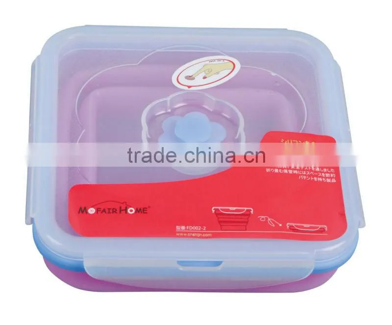 collapsible silicone travel bowl with lid