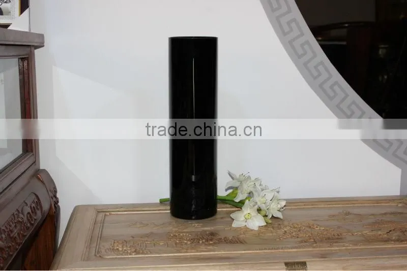 handblown colored cylinder glass vases