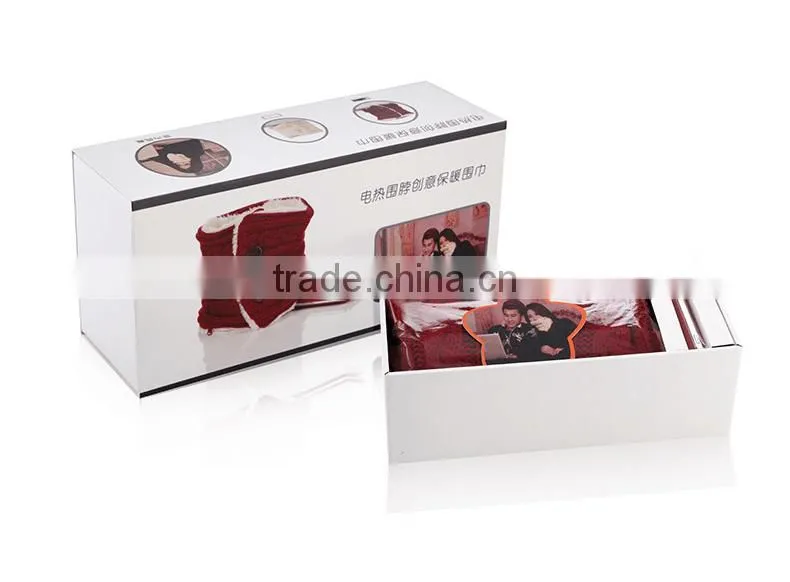New Arrival Electrical Heating Collar Couple Fasion Valentine Present Rechargeable Warm Scarf With Power Bank, Knitted Scarf