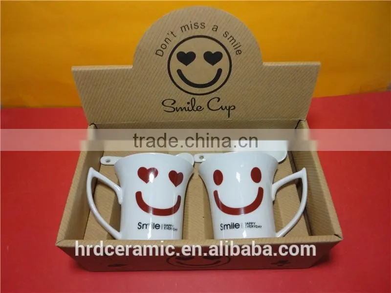 High Quality Promotional Logo Printed Ceramic french coffee cups