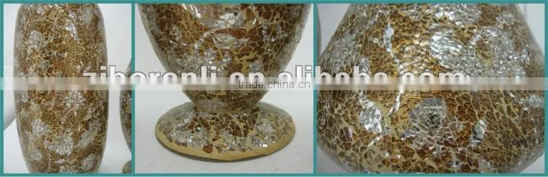 Modern Color Mosaic Glass Flower Ornament Cheap Wholesale Hand Made Glass Vase