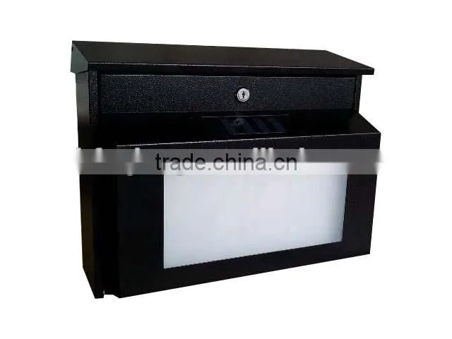 FQ-195 Metal solar power house numbers mailbox with two choice of LED light color solar power address number light