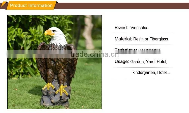 wholesale home decor high quality fiberglass eagle animal resin sculptures