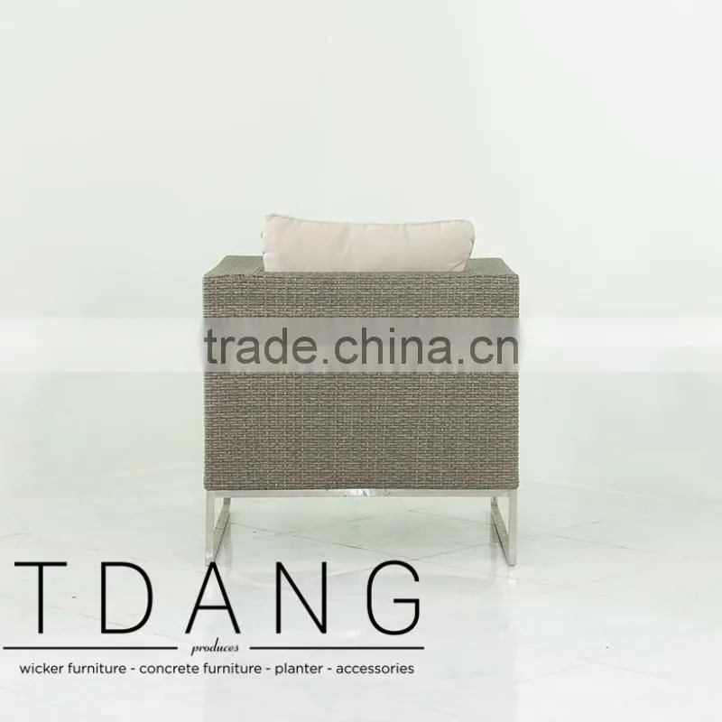 Coronado Wicker Chair with Stainless Steel Base - Contemporary Wicker Sofa Set