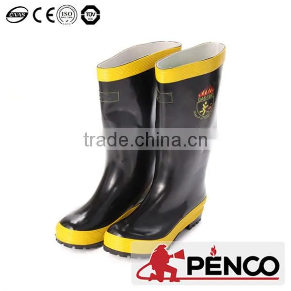 EN ISO 20345 rubber fire fighter boots with steel toe and capes