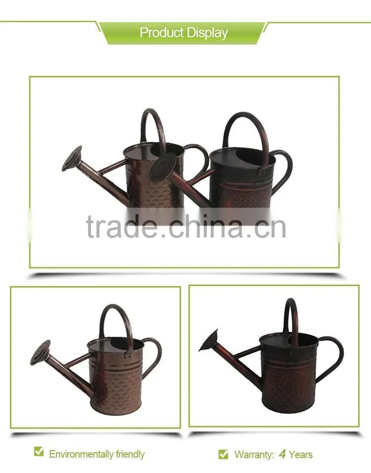 Antique brass and bright brass home and garden decorative metal flower watering can for sale