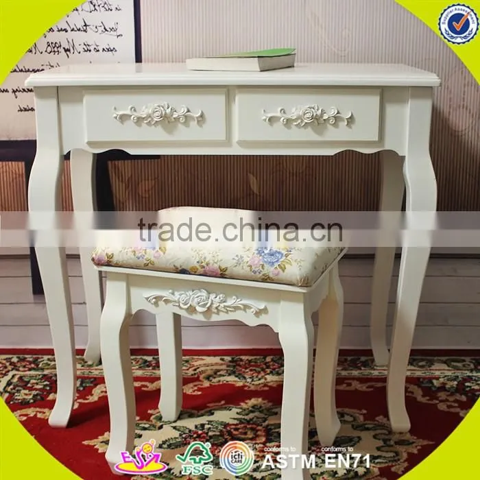 2017 New design wooden bedroom vanity furniture high quality solid wooden youth bedroom vanity furniture W08G192