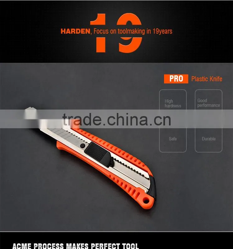 18MM Snap-Off Blade Cutter with Auto Lock & Metal Chamber Plastic Cutter Knife