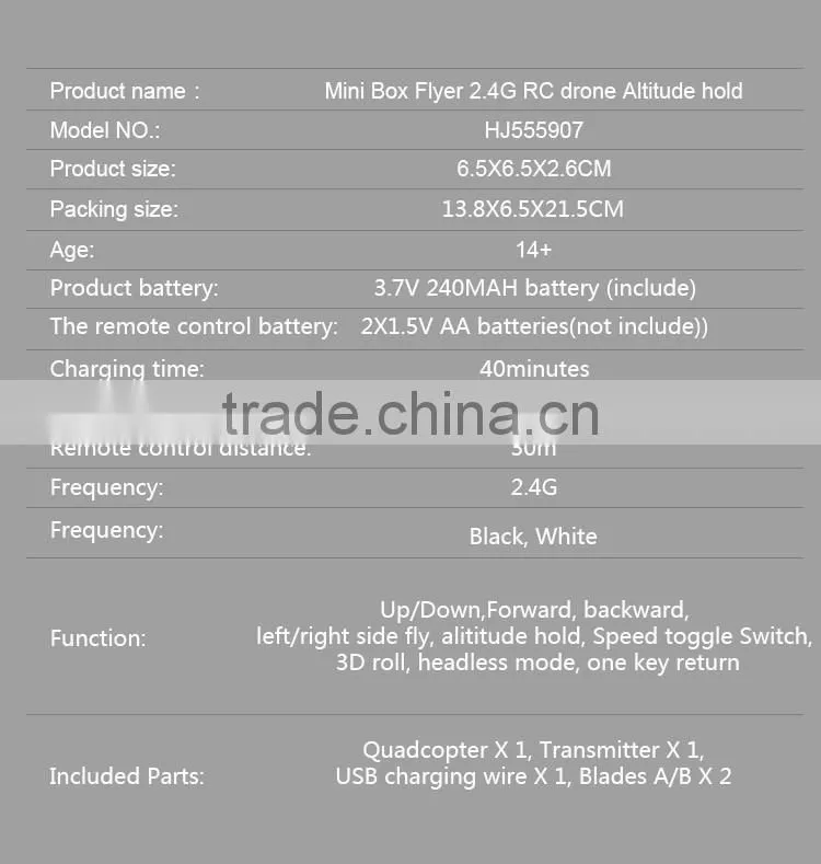RC Drone Wifi with Camera Mini Drone with Altitude Hold Function