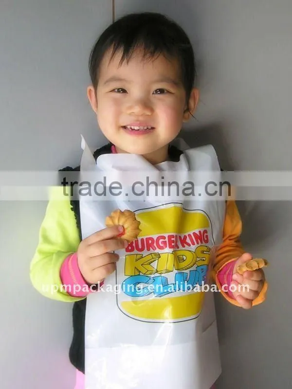 Degradable Plastic baby bibs with printing