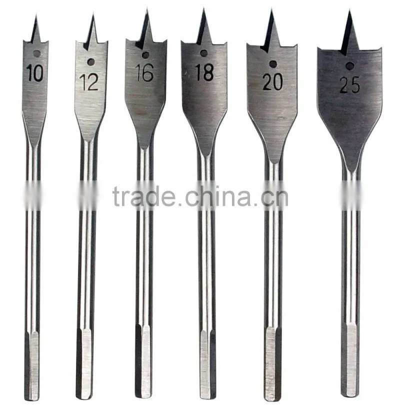 6pc Wood Flat Bit Set