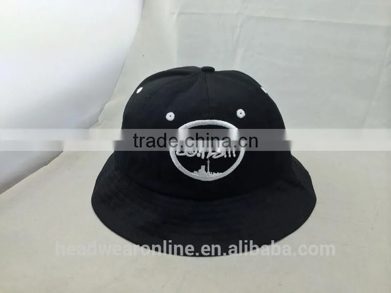 2014 new design butterfly embroidery 6 panel bucket hat