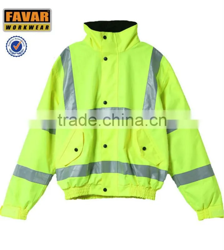 fluorescent green and white color winter jacket with hoody