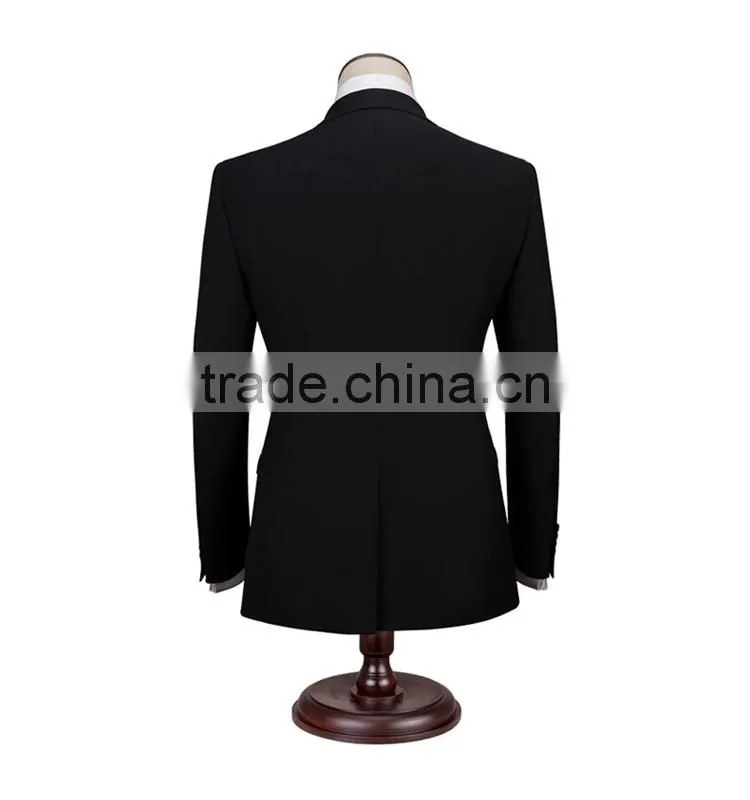 2016 new arrival designer suits for men 3 piece suit black wedding pant coats