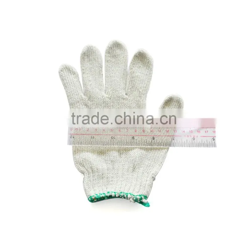 white poly cotton knitted safety gloves