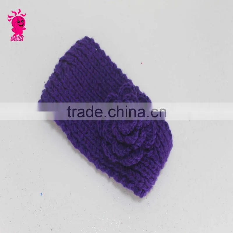 NEWEST Handmade knitted with Ribbon flower kids or women headscarves headband